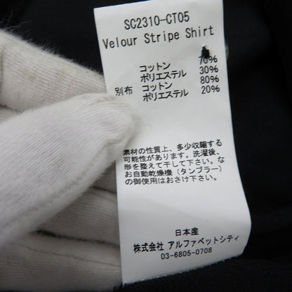 SON OF THE CHEESE | サノバチーズ VELOUR STRIPE SHIRT 半袖シャツ SC2310-CT05 ブラック サイズ：L【瀬戸大橋店】