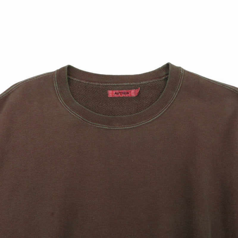 AUTHEN/SILKNIZED PILE SWEAT SHIRT スウェット AUT-123SN ブラウン サイズ：S【瀬戸大橋店】
