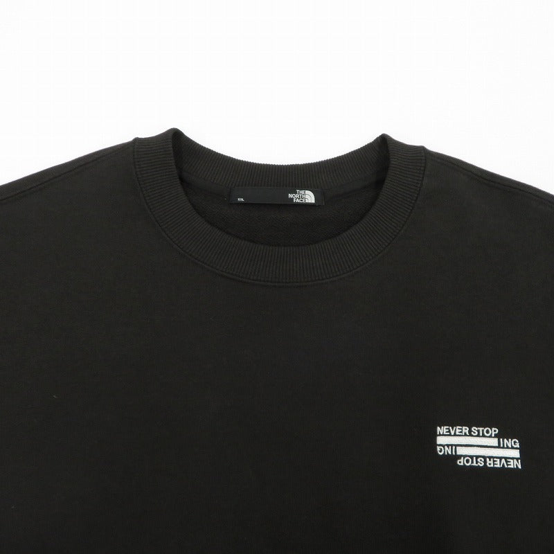 THE NORTH FACE | ザ・ノースフェイス NEVER STOP ING Crew スウェット NT12444 ブラック サイズ：XXL【瀬戸大橋店】