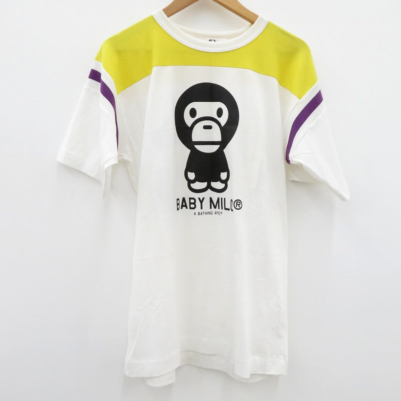 A BATHING APE | アベイシングエイプ BABYMILO TEE 半袖Ｔシャツ ホワイト サイズ：L【瀬戸大橋店】