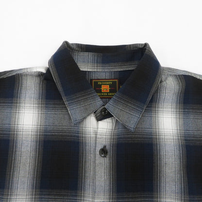 FB COUNTY/CHECKER SHIRT 長袖シャツ 98581 ネイビー【瀬戸大橋店】