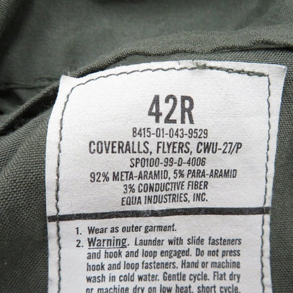 MILITARY衣料 | ミリタリーイリョウ US ARMY/CWU-27/P ツナギ 8415-01-043-9529 カーキグリーン【瀬戸大橋店】