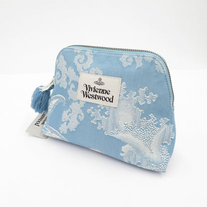 Vivienne Westwood | ヴィヴィアンウエストウッド JACQUARD SMALL WASH BAG クラッチバッグ ブルー【瀬戸大橋店】