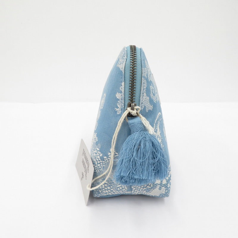 Vivienne Westwood | ヴィヴィアンウエストウッド JACQUARD SMALL WASH BAG クラッチバッグ ブルー【瀬戸大橋店】