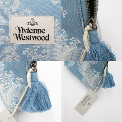 Vivienne Westwood | ヴィヴィアンウエストウッド JACQUARD SMALL WASH BAG クラッチバッグ ブルー【瀬戸大橋店】