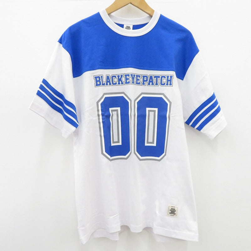 BlackEyePatch | ブラックアイパッチ DOUBLE O FOOTBALL TEE 半袖Ｔシャツ BEPSS24TE37 ブルー サイズ：XL【瀬戸大橋店】