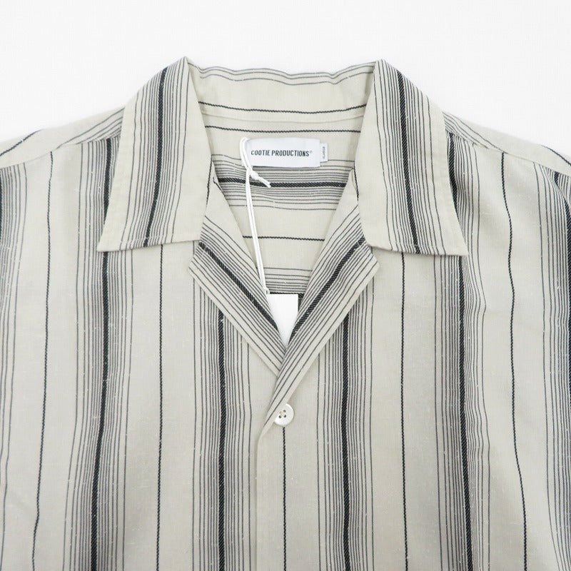 COOTIE | クーティー Dobby Chain Stripe L/S Cavana Shirt 半袖シャツ CTE-26S413 アイボリー サイズ：XL【瀬戸大橋店】