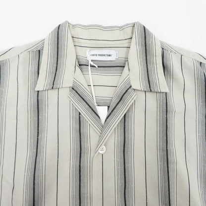 COOTIE | クーティー Dobby Chain Stripe L/S Cavana Shirt 半袖シャツ CTE-26S413 アイボリー サイズ：XL【瀬戸大橋店】