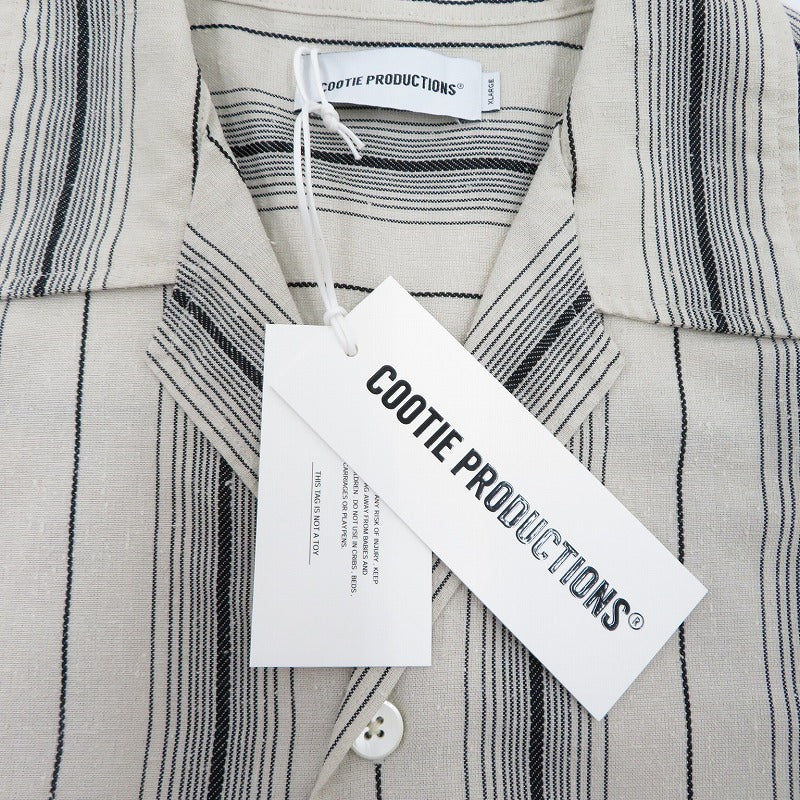 COOTIE | クーティー Dobby Chain Stripe L/S Cavana Shirt 半袖シャツ CTE-26S413 アイボリー サイズ：XL【瀬戸大橋店】