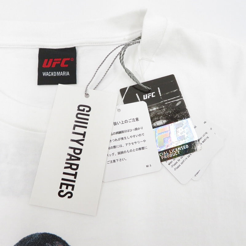 WACKOMARIA | ワコマリア ×UFC WASHED HEAVY WEIGHT CREW NECK T-SHIRT 半袖Ｔシャツ UFC-WM-WT03 ホワイト サイズ：L【瀬戸大橋店】