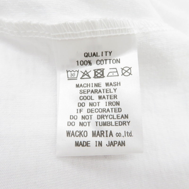 WACKOMARIA | ワコマリア ×UFC WASHED HEAVY WEIGHT CREW NECK T-SHIRT 半袖Ｔシャツ UFC-WM-WT03 ホワイト サイズ：L【瀬戸大橋店】