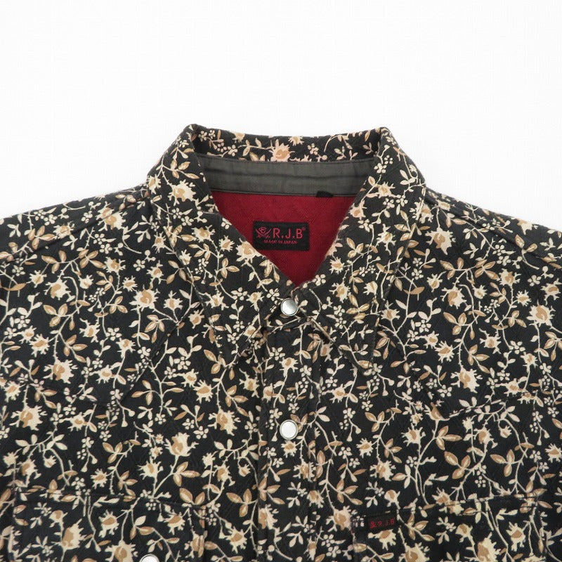THE FLAT HEAD | ザフラットヘッド 花柄長袖ウエスタンシャツ 長袖シャツ ブラック サイズ：40【瀬戸大橋店】
