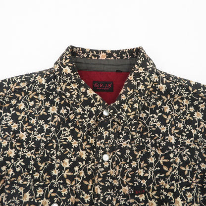 THE FLAT HEAD | ザフラットヘッド 花柄長袖ウエスタンシャツ 長袖シャツ ブラック サイズ：40【瀬戸大橋店】