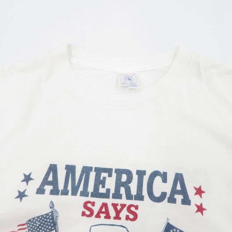 DELTA AMERICA SAYS BEWARE 半袖Ｔシャツ ホワイト サイズ：XL【瀬戸大橋店】