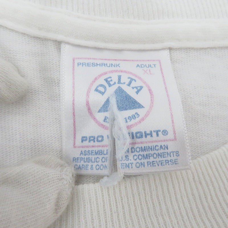 DELTA AMERICA SAYS BEWARE 半袖Ｔシャツ ホワイト サイズ：XL【瀬戸大橋店】