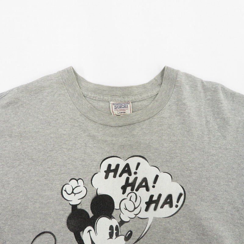 The REAL McCOY'S | ザリアルマッコイズ ミッキープリント 半袖Ｔシャツ グレー サイズ：L【瀬戸大橋店】