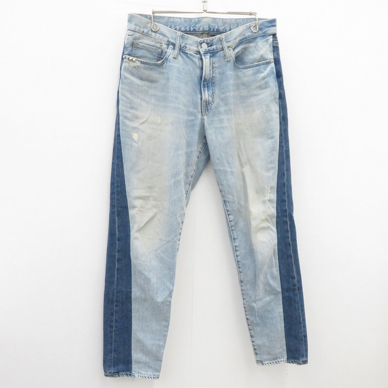 HYSTERIC GLAMOUR | ヒステリックグラマー FBE加工スタッズツートンデニムパンツ デニムパンツ 02172AP08 ブルー【瀬戸大橋店】