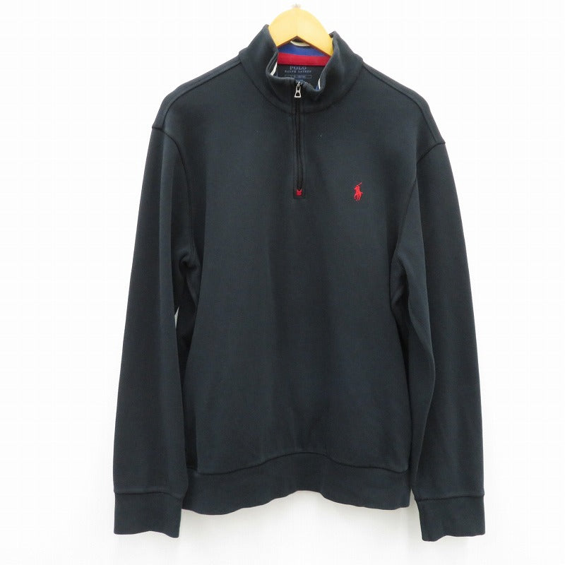 POLO RALPH LAUREN | ポロ・ラルフローレン ハーフジップスウェット ジャージ 02000001436 ブラック サイズ：L【瀬戸大橋店】
