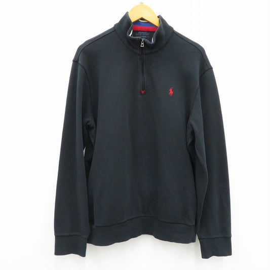 POLO RALPH LAUREN | ポロ・ラルフローレン ハーフジップスウェット ジャージ 02000001436 ブラック サイズ：L【瀬戸大橋店】