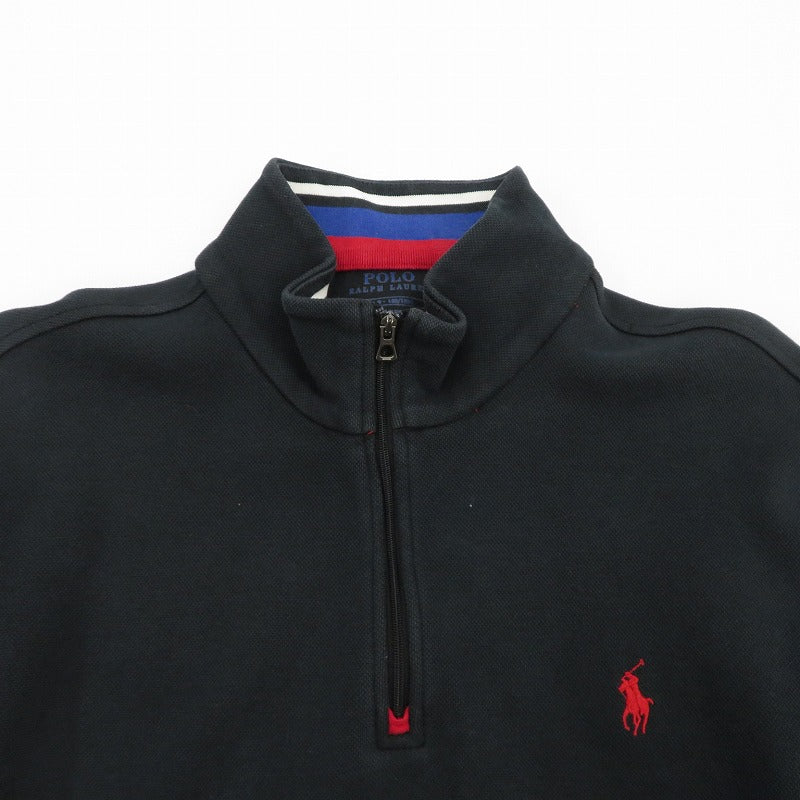 POLO RALPH LAUREN | ポロ・ラルフローレン ハーフジップスウェット ジャージ 02000001436 ブラック サイズ：L【瀬戸大橋店】