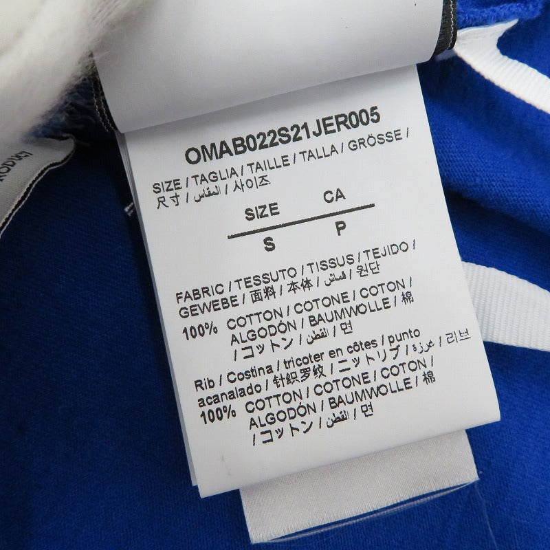 OFF-WHITE | オフホワイト TECH MARKER OVERSIZE JERSEY L/S TEE 長袖Ｔシャツ OMAB022S21JER005 ブルー サイズ：S【瀬戸大橋店】