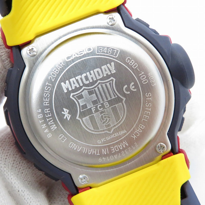G-SHOCK | ジーショック G-SQUAD×FCバルセロナ Matchday 腕時計 GBD-100BAR-4JR レッド【瀬戸大橋店】