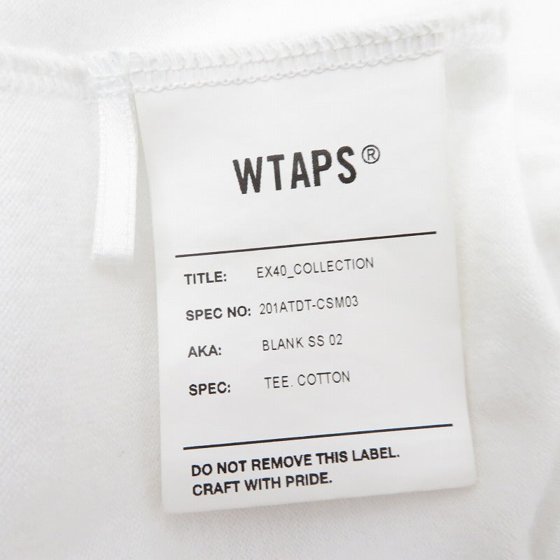 W)TAPS | ダブルタップス BLANC SS 02 / TEE.COTTON 半袖Ｔシャツ 201ATDT-CSM03 ホワイト サイズ：1【瀬戸大橋店】