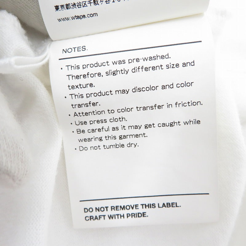 W)TAPS | ダブルタップス BLANC SS 02 / TEE.COTTON 半袖Ｔシャツ 201ATDT-CSM03 ホワイト サイズ：1【瀬戸大橋店】