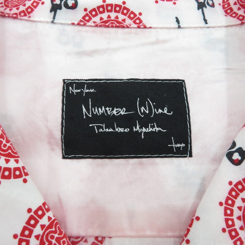 NUMBER(N)INE | ナンバーナイン スリーピングシャツ 半袖シャツ レッド サイズ：3【瀬戸大橋店】
