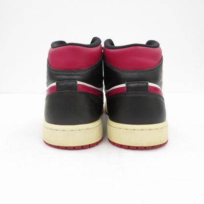 NIKE | ナイキ AJ1 MID 'BLACK/RED/WHITE' スニーカー 554724-066 エアジョーダン ボルドー/バーガンディー 27.5cm【瀬戸大橋店】