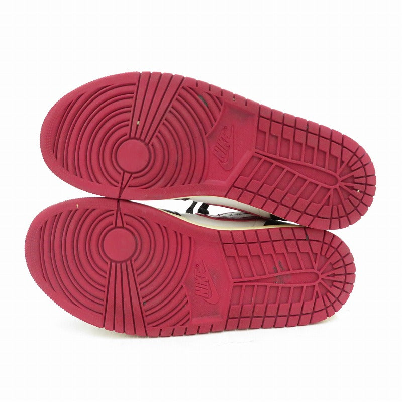 NIKE | ナイキ AJ1 MID 'BLACK/RED/WHITE' スニーカー 554724-066 エアジョーダン ボルドー/バーガンディー 27.5cm【瀬戸大橋店】