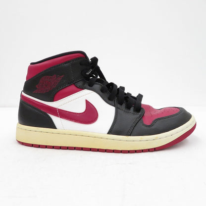 NIKE | ナイキ AJ1 MID 'BLACK/RED/WHITE' スニーカー 554724-066 エアジョーダン ボルドー/バーガンディー 27.5cm【瀬戸大橋店】