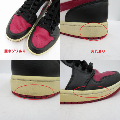 NIKE | ナイキ AJ1 MID 'BLACK/RED/WHITE' スニーカー 554724-066 エアジョーダン ボルドー/バーガンディー 27.5cm【瀬戸大橋店】