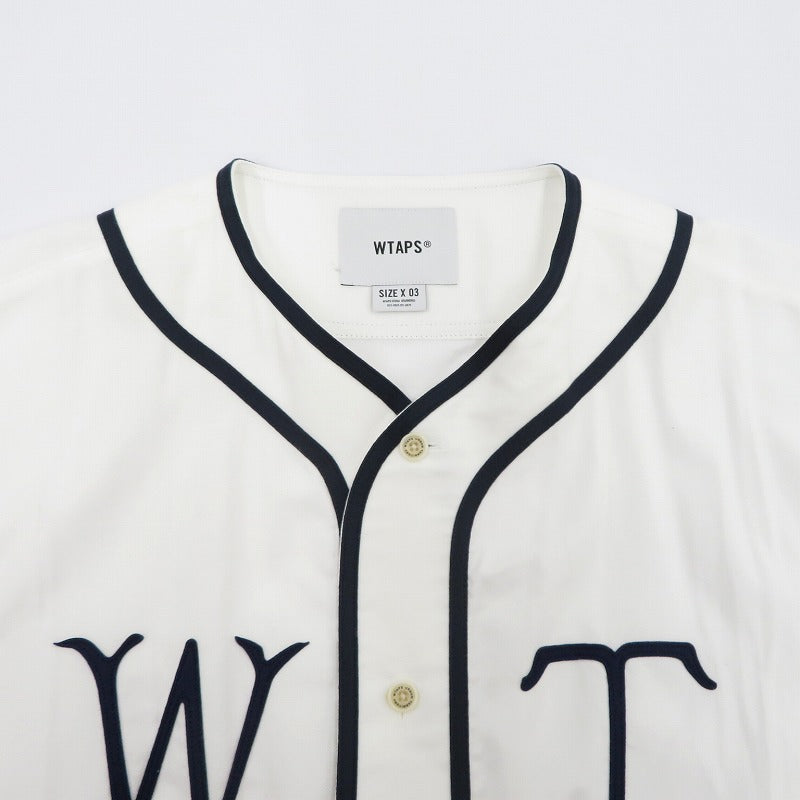 W)TAPS | ダブルタップス LEAGUE/SS/COTTON.TWILL 半袖シャツ 251TQDT-SHM09 ホワイト サイズ：3【瀬戸大橋店】