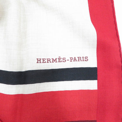 HERMES | エルメス カレジェアン 140 「馬着とともに」 マフラー 【ネット在庫】 レッド【瀬戸大橋店】