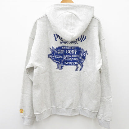 PORK CHOP | ポークチョップ PORK BACK HOODIE パーカー グレー サイズ：M【瀬戸大橋店】