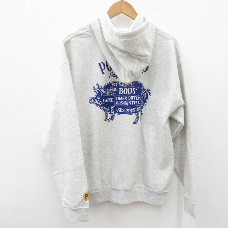PORK CHOP | ポークチョップ PORK BACK HOODIE パーカー グレー サイズ：M【瀬戸大橋店】