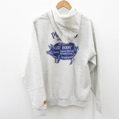 PORK CHOP | ポークチョップ PORK BACK HOODIE パーカー グレー サイズ：M【瀬戸大橋店】