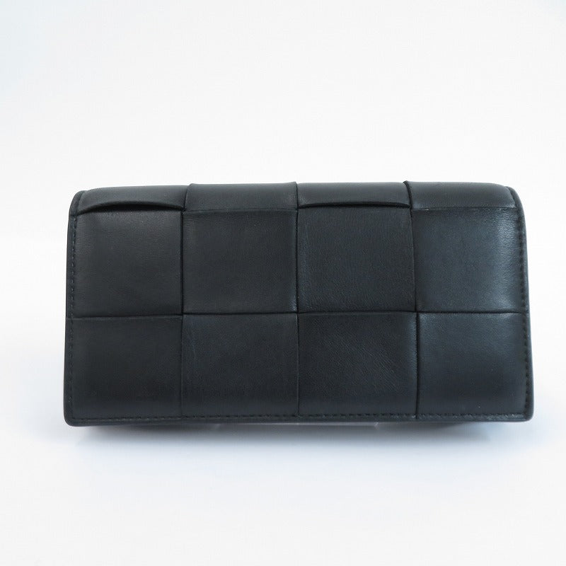 BOTTEGA VENETA | ボッテガヴェネタ カセット ラージ フラップウォレット 長財布 754470 VCQC4 8425 ブラック【瀬戸大橋店】