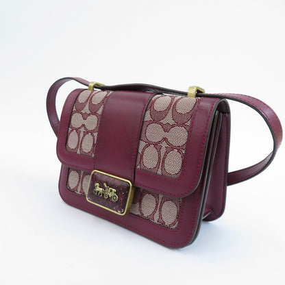 COACH | コーチ シグネチャージャガード アリー ショルダー バッグ 18 ショルダーバッグ L2081-C3760 ボルドー【瀬戸大橋店】