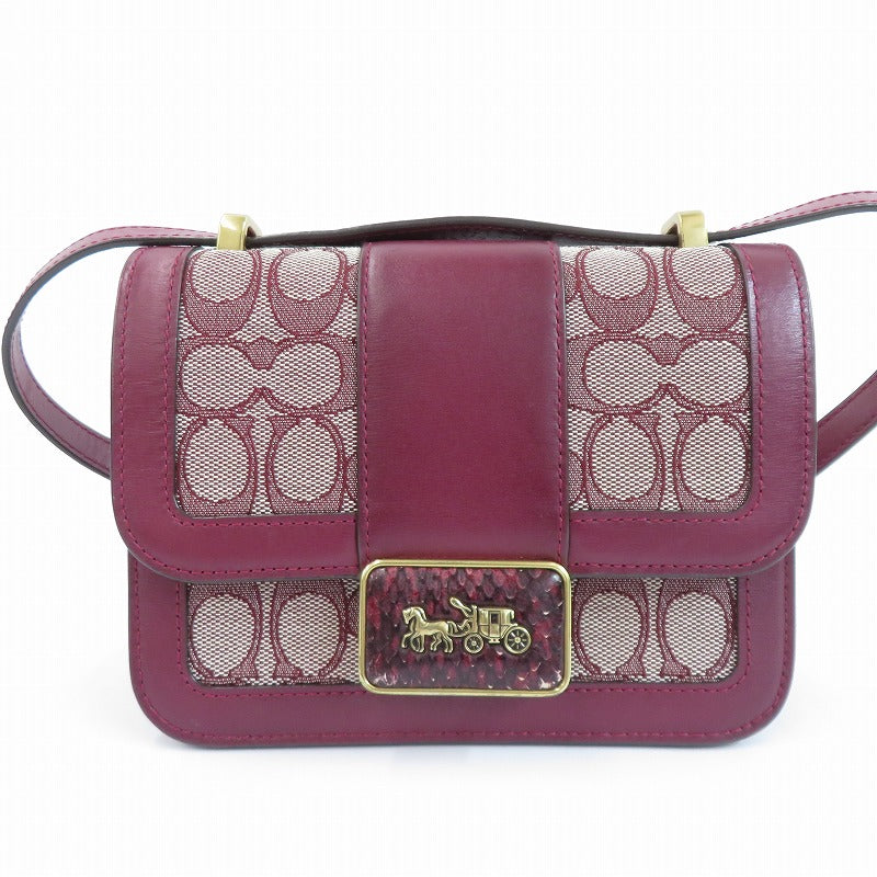 COACH | コーチ シグネチャージャガード アリー ショルダー バッグ 18 ショルダーバッグ L2081-C3760 ボルドー【瀬戸大橋店】
