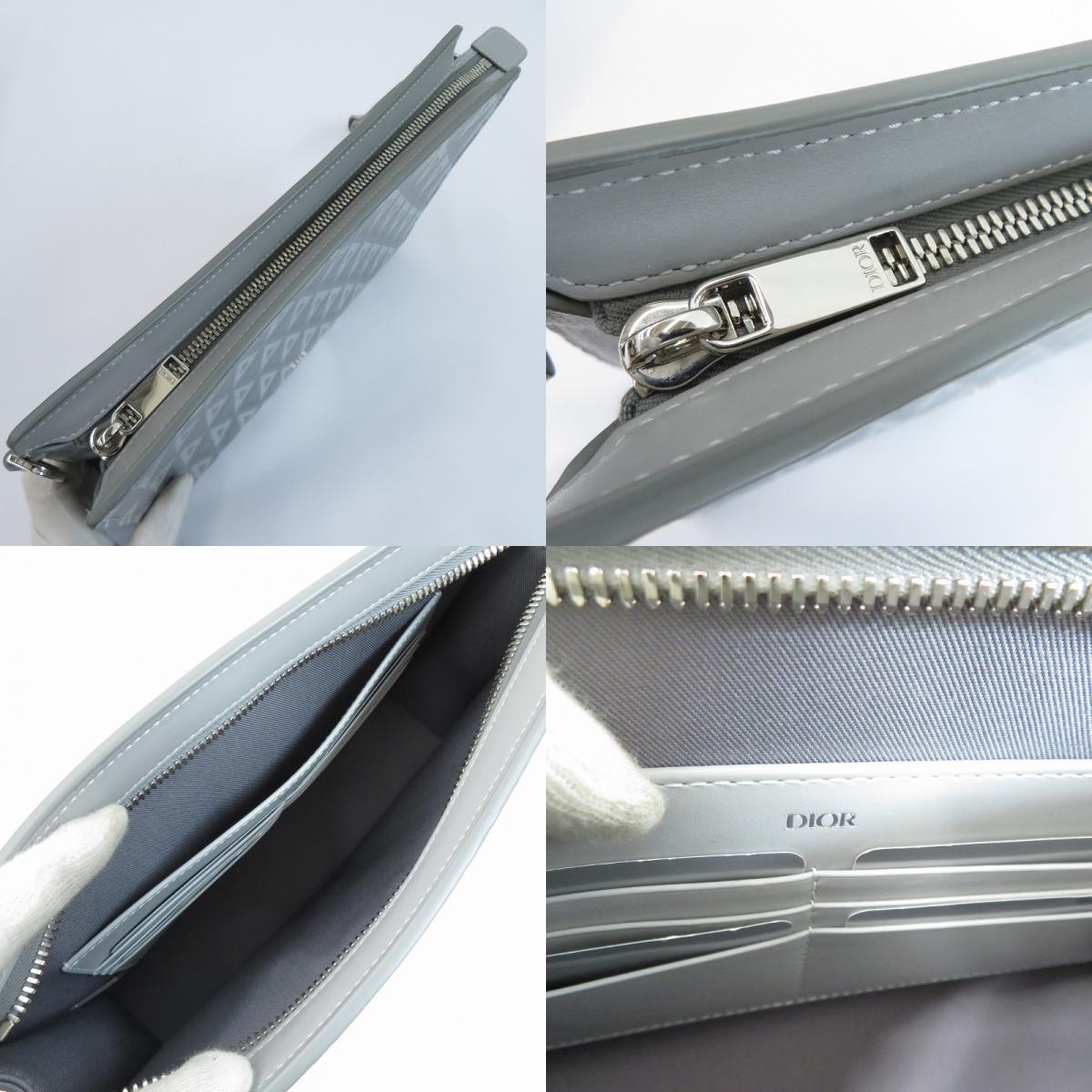Dior | ディオール CDダイヤモンド A5 トライアングル ポーチ クラッチバッグ グレー【瀬戸大橋店】