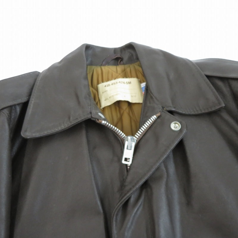 schott | ショット ライダースジャケット レザー 418-453-474-SM ブラウン サイズ：42【瀬戸大橋店】