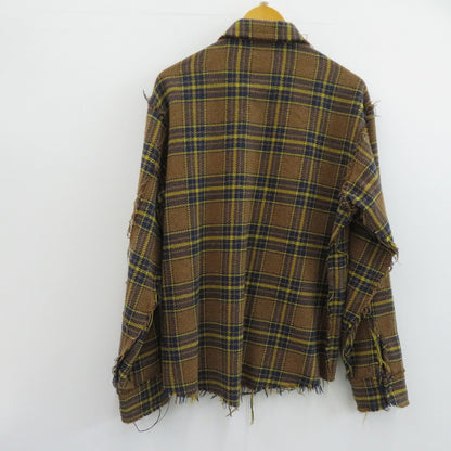 FAF(Fake Ass Flowers) Flannel Boro Shirt 長袖シャツ ブラウン サイズ：3【瀬戸大橋店】