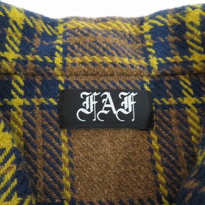 FAF(Fake Ass Flowers) Flannel Boro Shirt 長袖シャツ ブラウン サイズ：3【瀬戸大橋店】