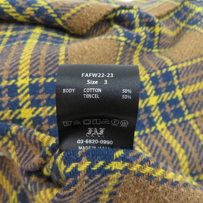 FAF(Fake Ass Flowers) Flannel Boro Shirt 長袖シャツ ブラウン サイズ：3【瀬戸大橋店】