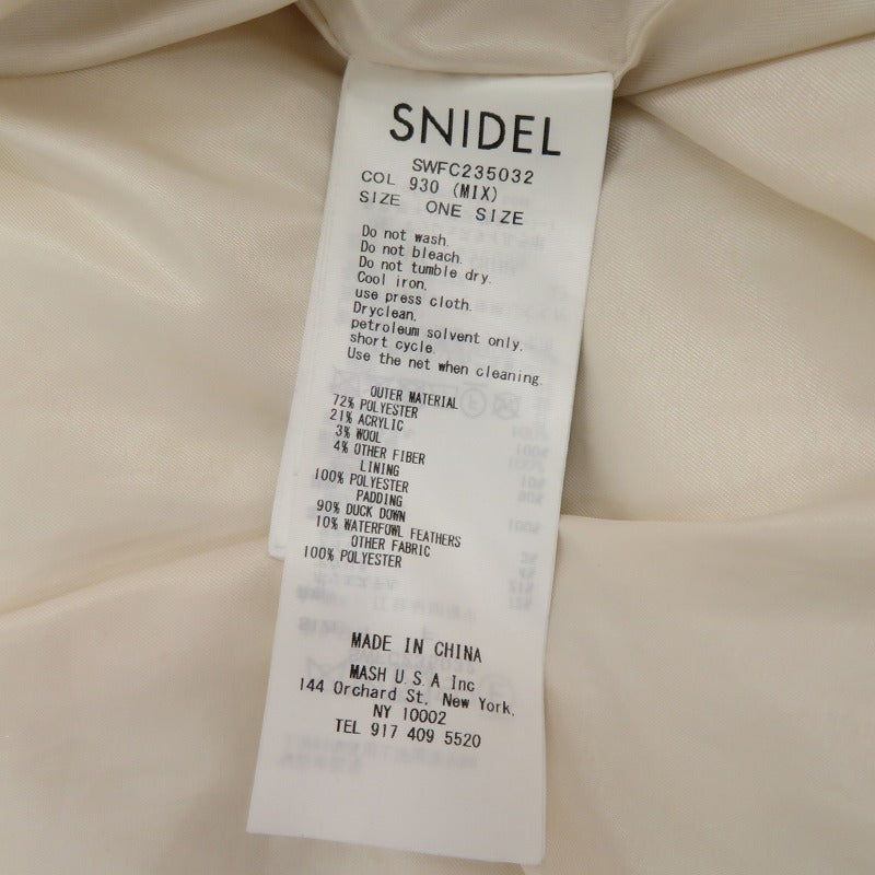 snidel | スナイデル ツイード ダウンジャケット SWFC235032 マルチカラー サイズ：FreeSize【瀬戸大橋店】