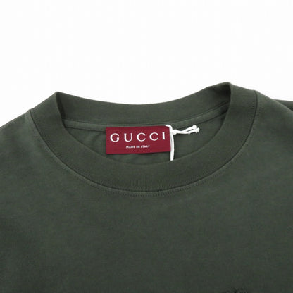 GUCCI | グッチ エンブロイダリー コットンジャージー Tシャツ 半袖Ｔシャツ 798115XJG543217 カーキ サイズ：XS【瀬戸大橋店】