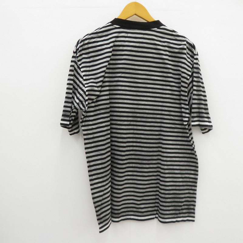 MINEDENIM | マインデニム Seepage Border Crewneck T-SH 半袖Ｔシャツ Seepage Border Crewneck Tシャツ グレー サイズ：M【瀬戸大橋店】