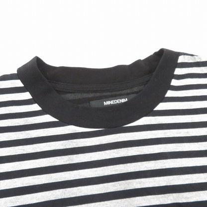 MINEDENIM | マインデニム Seepage Border Crewneck T-SH 半袖Ｔシャツ Seepage Border Crewneck Tシャツ グレー サイズ：M【瀬戸大橋店】